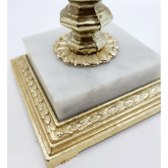 Vtg Dilly Candelabra 5 Arm Gold 12" Candle Stick Holder Marble Base W/ Crystals - Picture 11 of 15